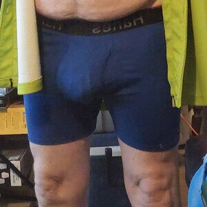 Hanes Blue Black Red Recycled Poly Tencel Span Comfort Flex Fit Boxer Brief Sz L